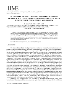 Plane wave propagation in exponentially graded isotropic non local generalized thermoelastic solid medium under initial stress and gravity