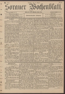 Sorauer Wochenblatt, Nr. 187. (13. August 1895)