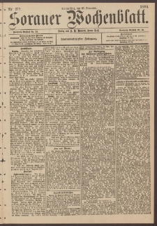 Sorauer Wochenblatt, Nr. 277. (28. November 1895)
