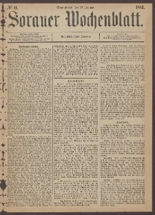 Sorauer Wochenblatt, No. 11. (27. Januar 1883)