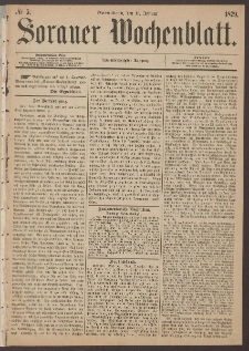 Sorauer Wochenblatt, No. 5. (11. Januar 1879)