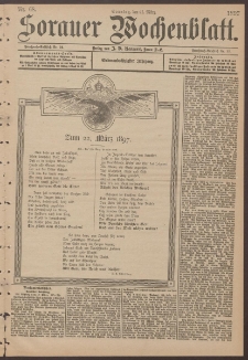 Sorauer Wochenblatt, Nr. 68. (21. M&auml;rz 1897)