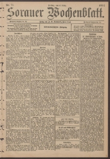 Sorauer Wochenblatt, Nr. 72. (26. M&auml;rz 1897)