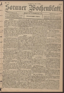 Sorauer Wochenblatt, Nr. 73. (27. M&auml;rz 1897)