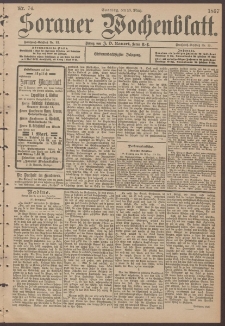 Sorauer Wochenblatt, Nr. 74. (28. M&auml;rz 1897)