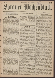 Sorauer Wochenblatt, No. 16. (6. Februar 1879)