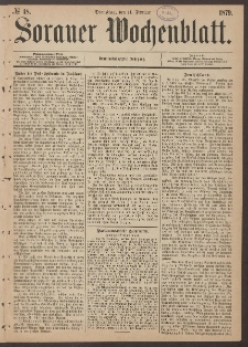 Sorauer Wochenblatt, No. 18. (11. Februar 1879)