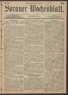 Sorauer Wochenblatt, No. 20. (15. Februar 1879)