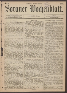 Sorauer Wochenblatt, No. 21. (18. Februar 1879)