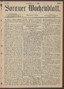 Sorauer Wochenblatt, No. 32. (15. M&auml;rz 1879)