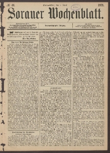 Sorauer Wochenblatt, No. 40. (3. April 1879)