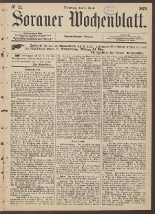 Sorauer Wochenblatt, No. 42. (8. April 1879)