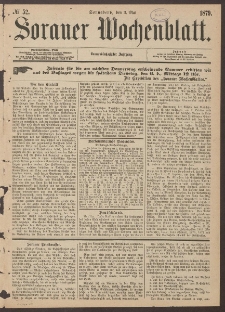Sorauer Wochenblatt, No. 52. (3. Mai 1879)