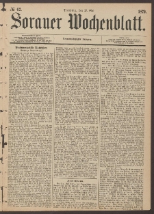 Sorauer Wochenblatt, No. 62. (27. Mai 1879)