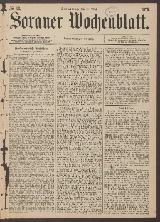Sorauer Wochenblatt, No. 63. (29. Mai 1879)