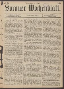 Sorauer Wochenblatt, No. 65. (5. Juni 1879)
