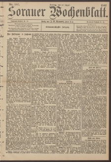 Sorauer Wochenblatt, Nr. 187. (13. August 1897)