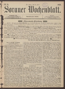Sorauer Wochenblatt, No. 73. (24. Juni 1879)