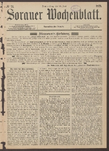 Sorauer Wochenblatt, No. 74. (26. Juni 1879)