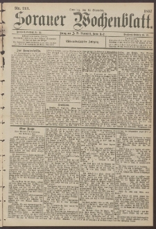 Sorauer Wochenblatt, Nr. 213. (12. September 1897)