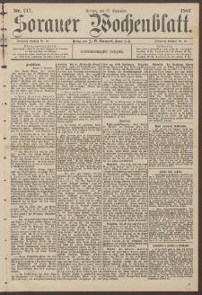 Sorauer Wochenblatt, Nr. 217. (17. September 1897)