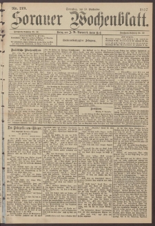 Sorauer Wochenblatt, Nr. 219. (19. September 1897)