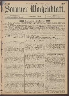 Sorauer Wochenblatt, No. 114. (27. September 1879)
