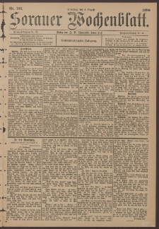 Sorauer Wochenblatt, No. 180. (4. Augusti 1896)