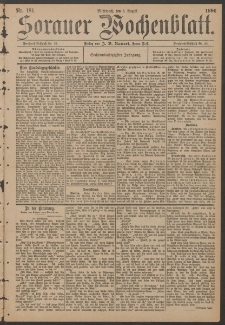 Sorauer Wochenblatt, No. 181. (5. Augusti 1896)
