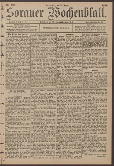 Sorauer Wochenblatt, No. 188. (13. Augusti 1896)