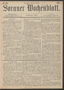 Sorauer Wochenblatt, No. 127. (28. October 1879)