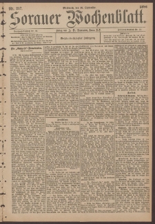 Sorauer Wochenblatt, No. 217. (16. September 1896)