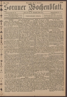 Sorauer Wochenblatt, No. 218. (17. September 1896)