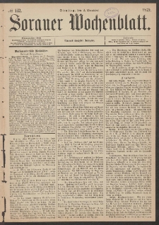 Sorauer Wochenblatt, No. 142. (2. December 1879)