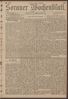 Sorauer Wochenblatt, No. 221. (20. September 1896)