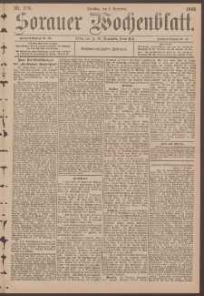 Sorauer Wochenblatt, No. 258. (3. November 1896)