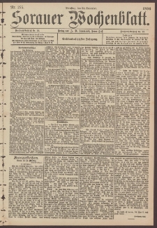 Sorauer Wochenblatt, No. 275. (24. November 1896)