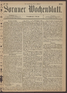 Sorauer Wochenblatt, No. 13. (1. Februar 1883)