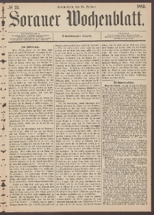 Sorauer Wochenblatt, No. 23. (24. Februar 1883)