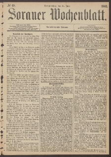 Sorauer Wochenblatt, No. 68. (14. Juni 1883)