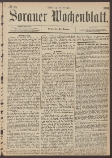 Sorauer Wochenblatt, No. 70. (19. Juni 1883)