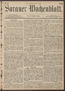 Sorauer Wochenblatt, No. 71. (21. Juni 1883)