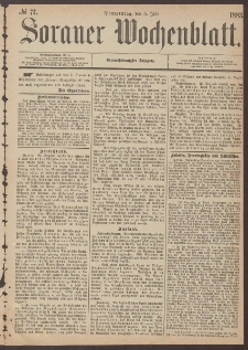 Sorauer Wochenblatt, No. 77. (5. Juli 1883)