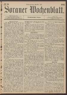 Sorauer Wochenblatt, No. 86. (26. Juli 1883)