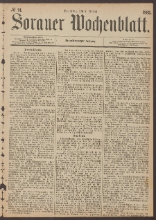 Sorauer Wochenblatt, No. 91. (7. August 1883)