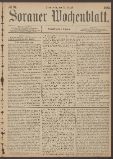 Sorauer Wochenblatt, No. 99. (25. August 1883)