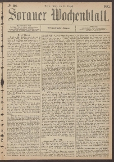 Sorauer Wochenblatt, No. 101. (30. August 1883)