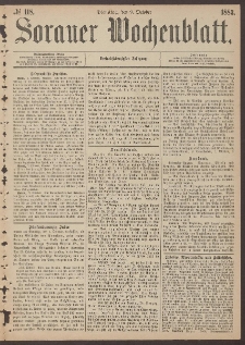 Sorauer Wochenblatt, No. 118. (9. October 1883)