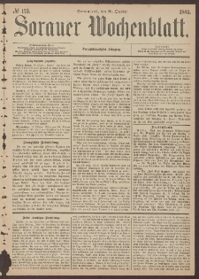 Sorauer Wochenblatt, No. 123. (20. October 1883)