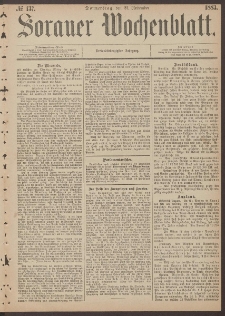 Sorauer Wochenblatt, No. 137. (22. November 1883)